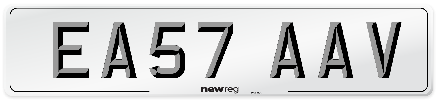 EA57 AAV Number Plate from New Reg